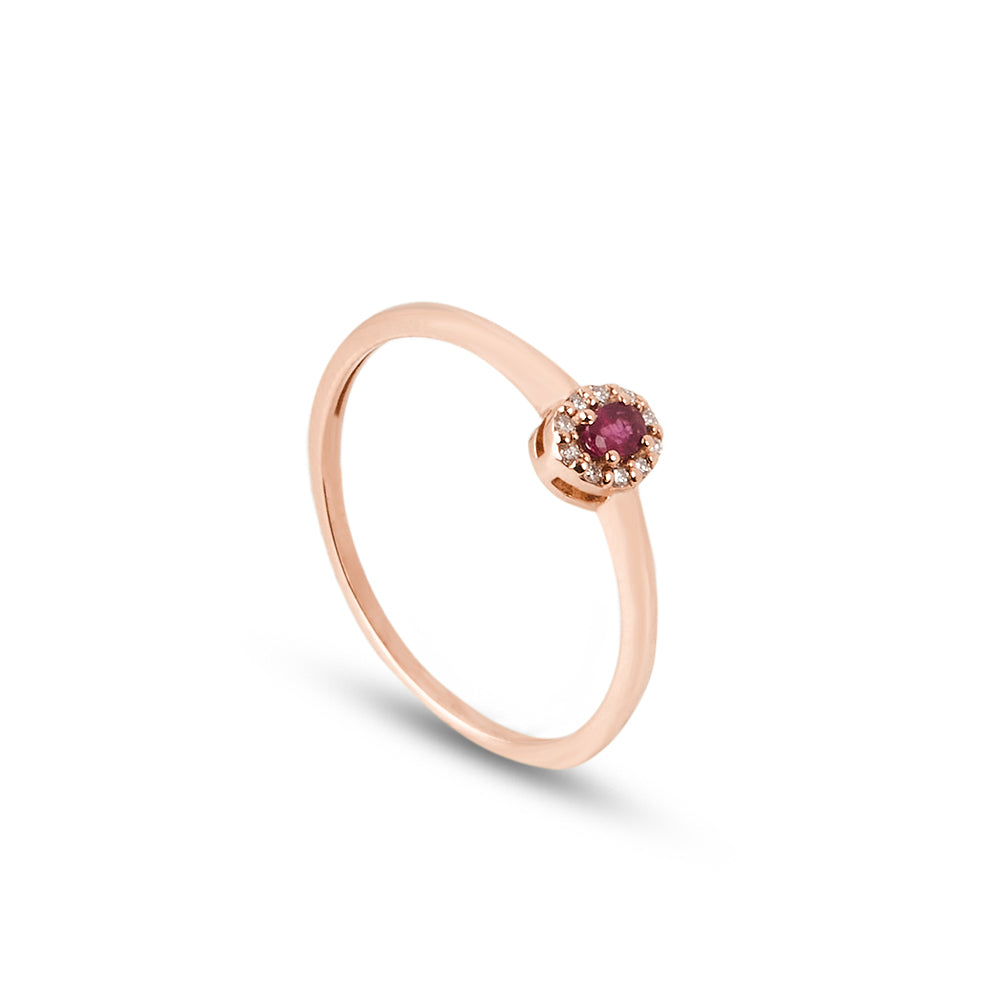 Anello Rubino Ovale Parure 0,11 ct