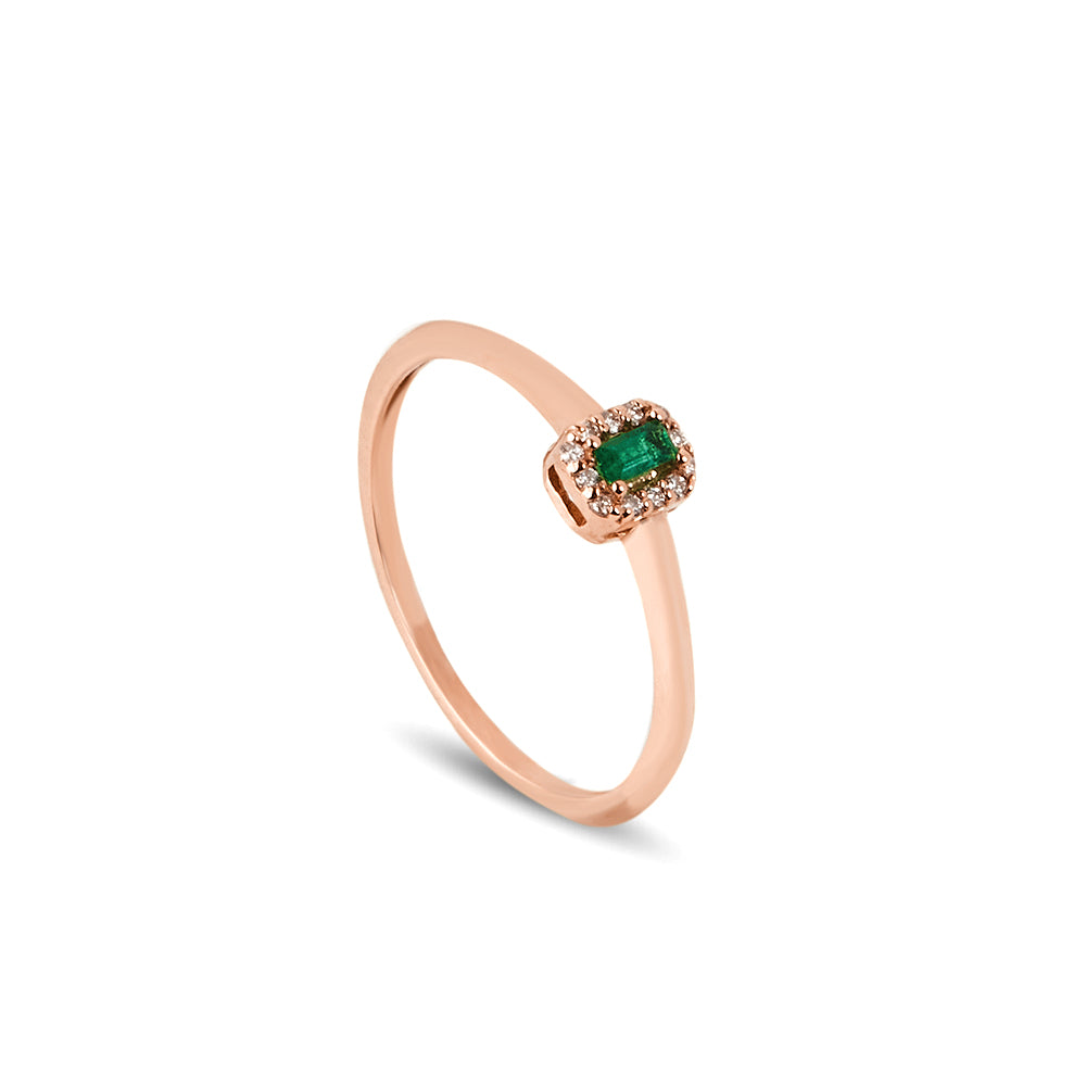 Anello Smeraldo Baguette Parure 0,10 ct
