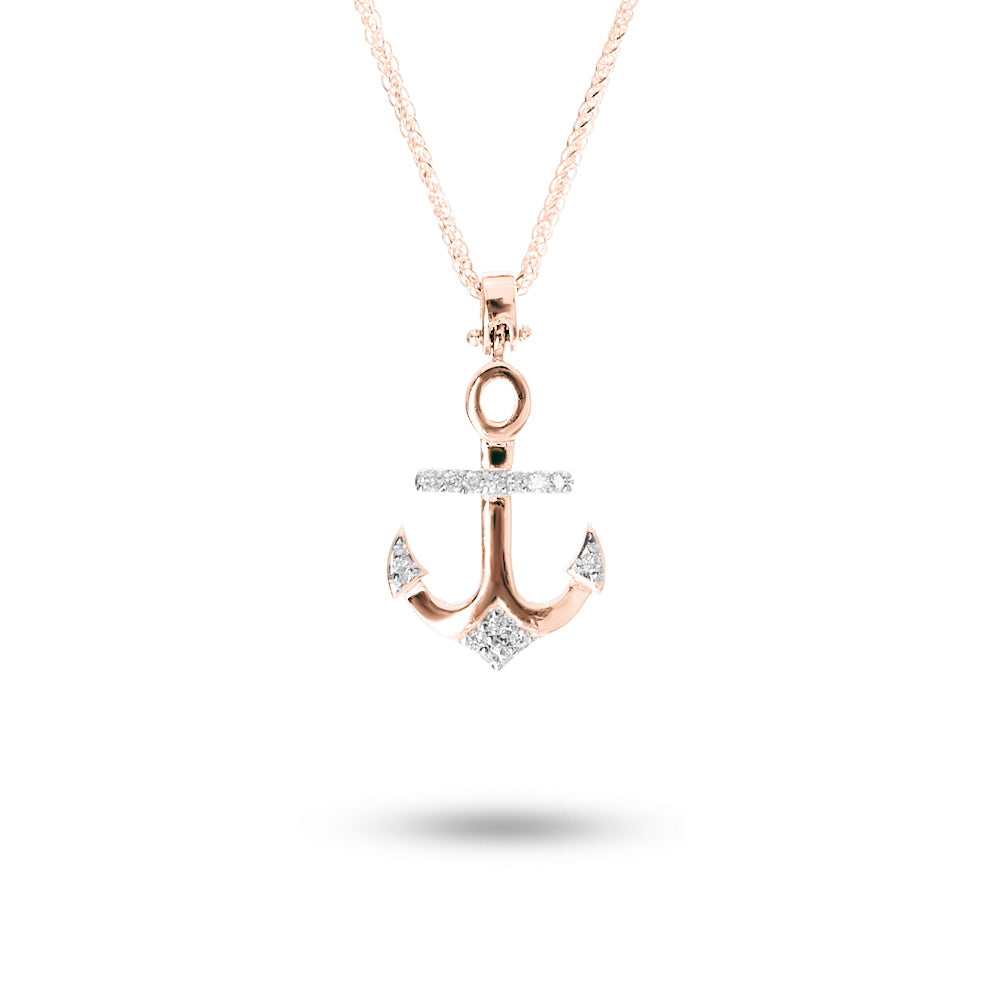 Collana Ciondolo Ancora 0,05 ct