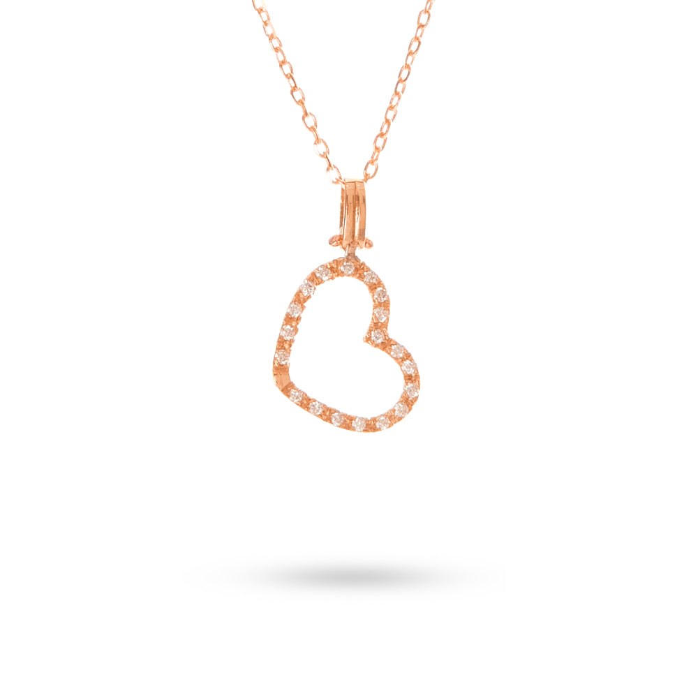 Ciondolo Cuore Contorno 0,068 ct