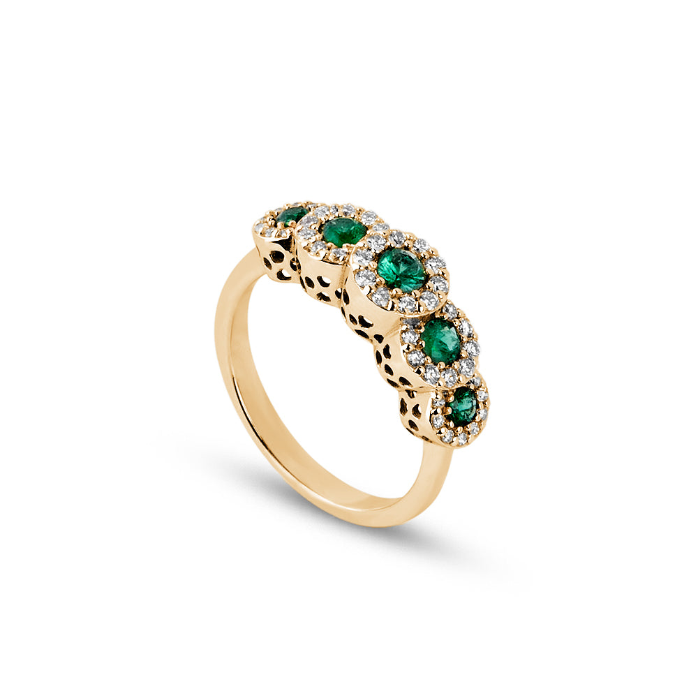 Anello Veretta Smeraldi 0,59 ct