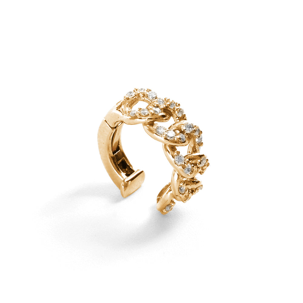 Orecchini Ear Cuff Groumette bianco 0,22 ct