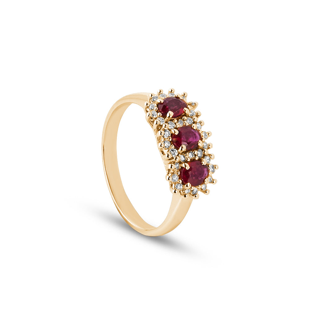 Anello Trilogy Rubini 0,83 ct