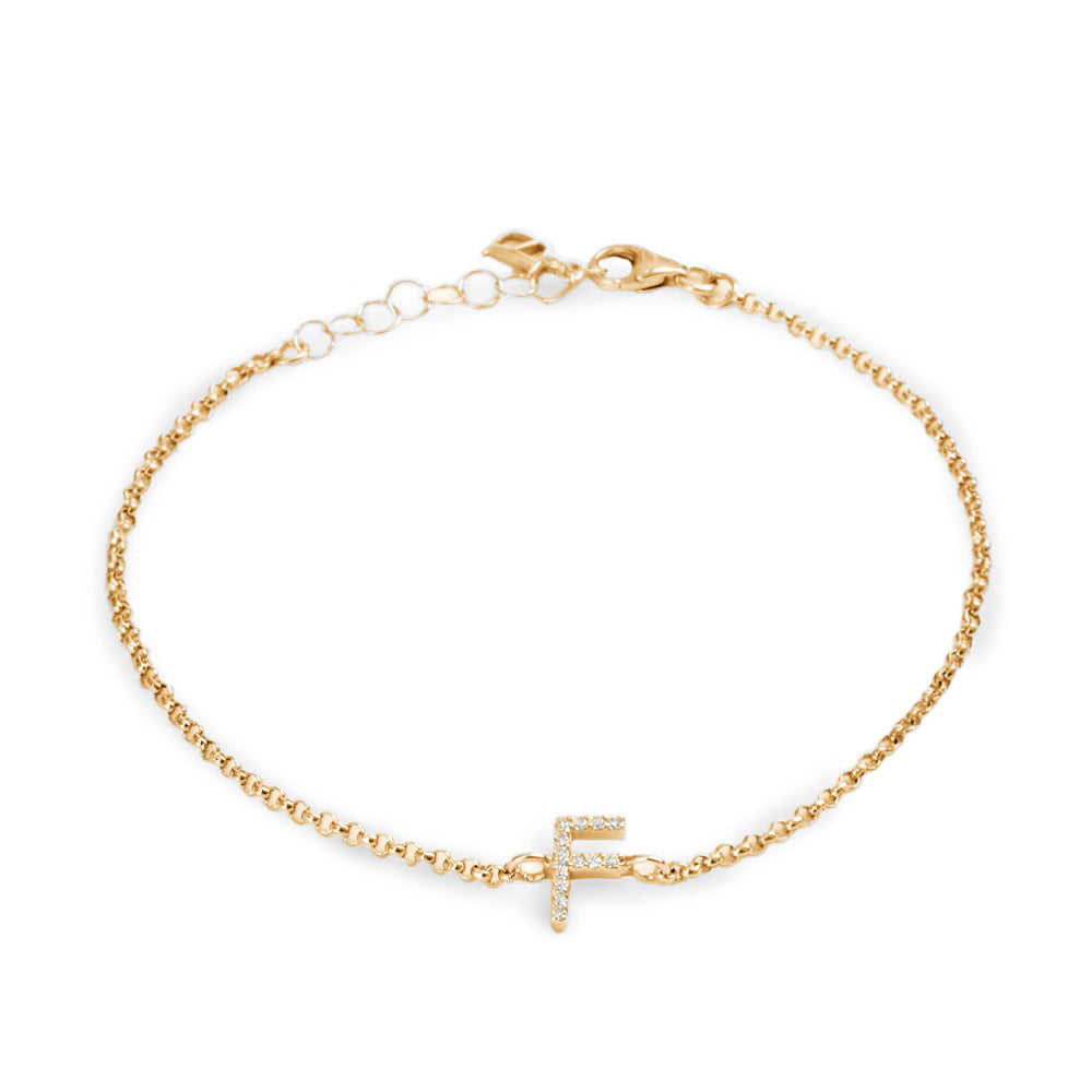 Bracciale Lettera F Parure 0,06 ct