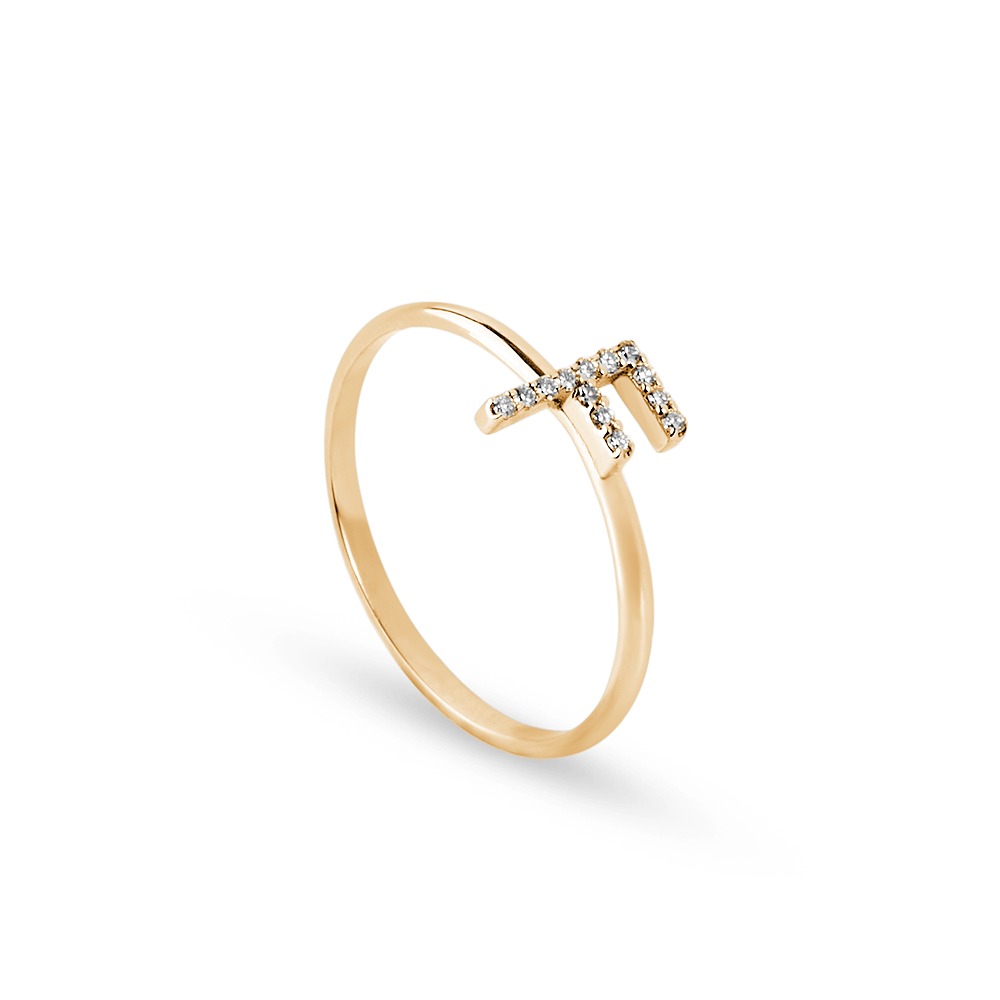 Anello Lettera F Parure 0,06 ct