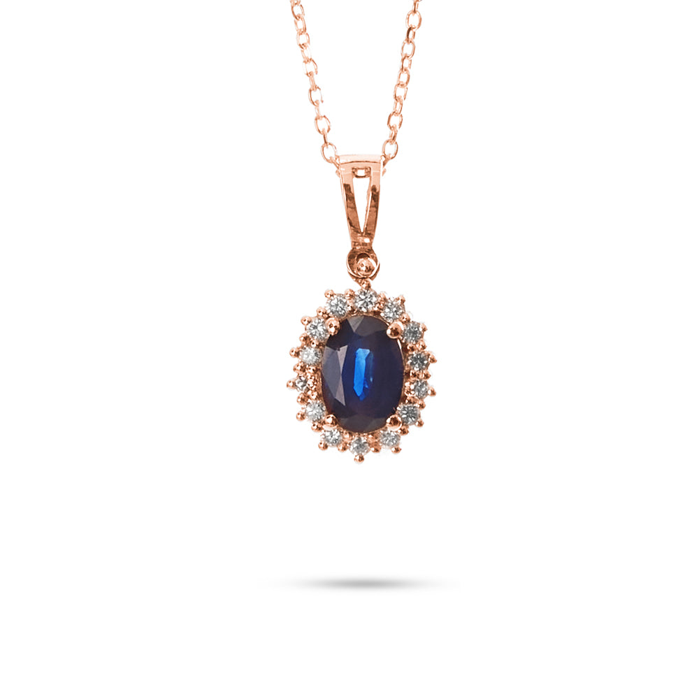 Pendente Zaffiro Ovale Parure 1,29ct