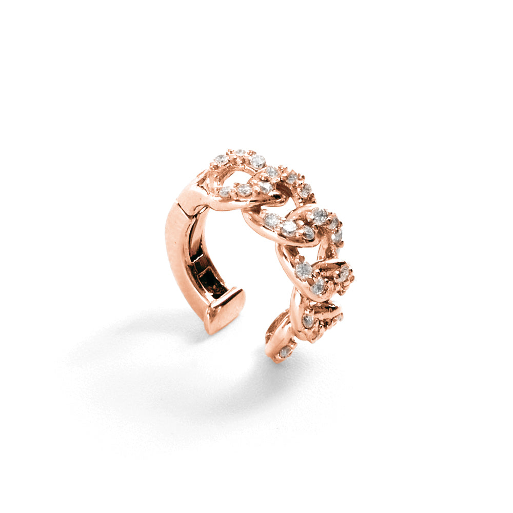 Orecchini Ear Cuff Groumette bianco 0,22 ct