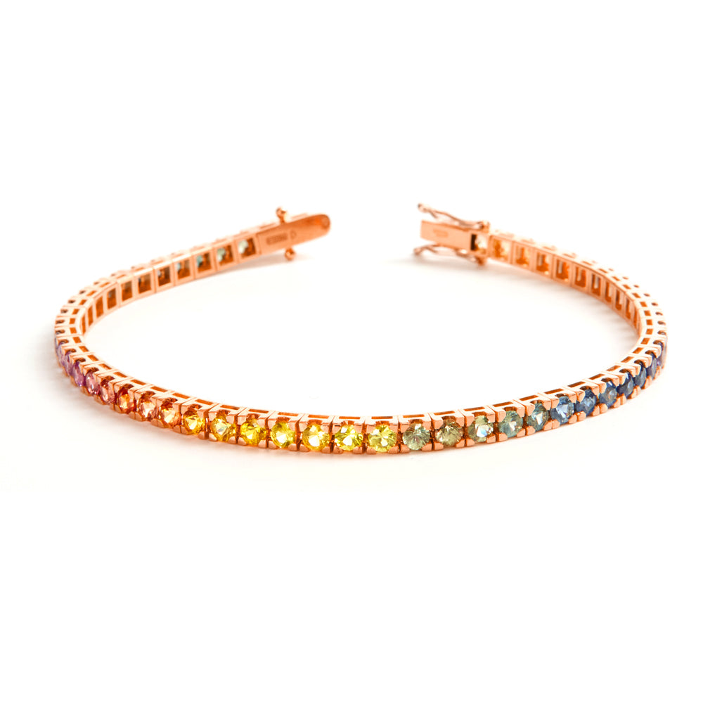 Bracciale Tennis Zaffiri Rainbow 8,15 ct
