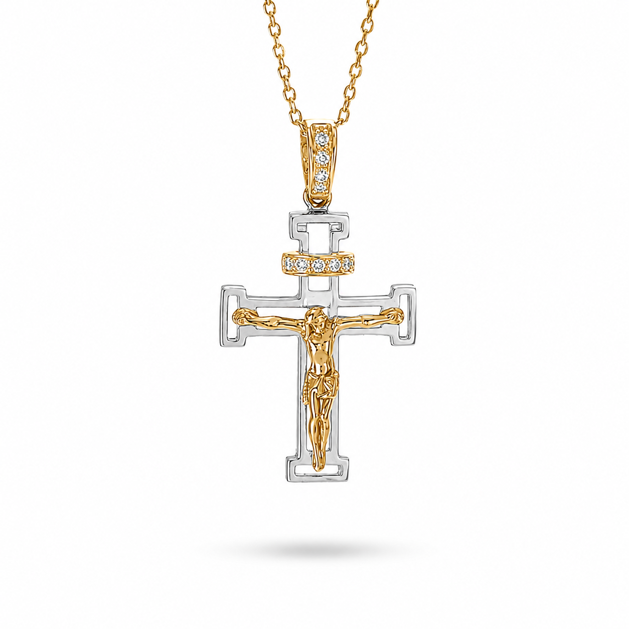 Pendente Croce Bicolore 0,024 ct