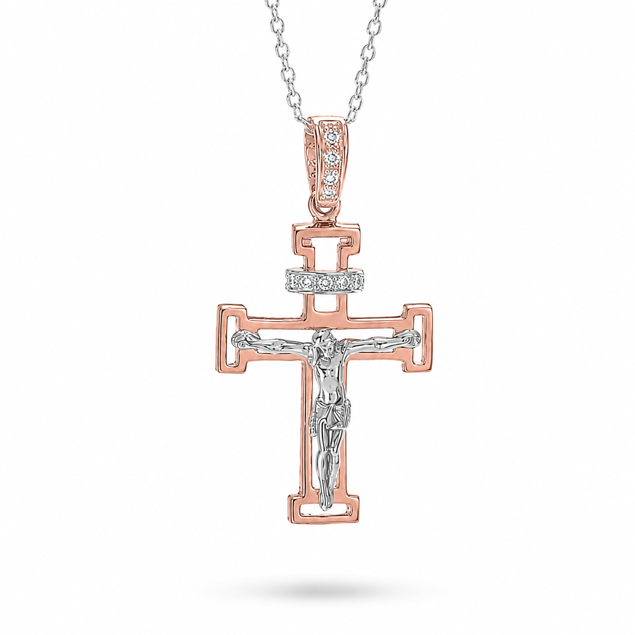 Pendente Croce Bicolore 0,024 ct