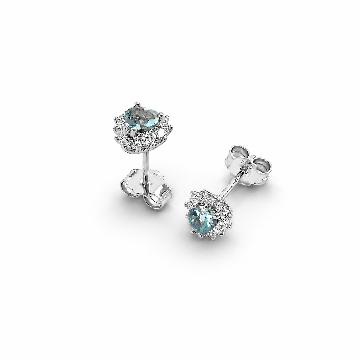 Orecchini Acquamarina Cuore Parure 0,54 ct