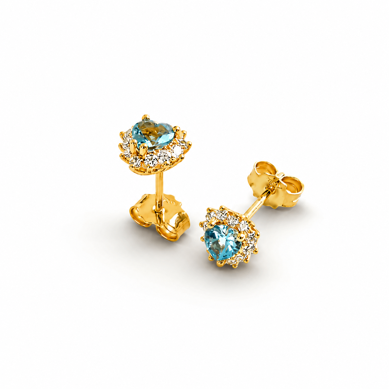 Orecchini Acquamarina Cuore Parure 0,54 ct