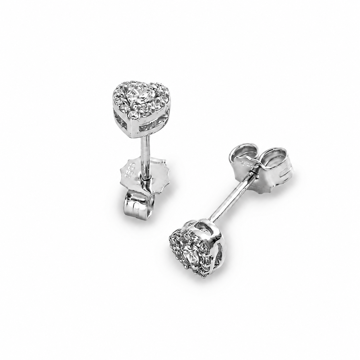 Orecchini Diamante Cuore Parure 0,184 ct