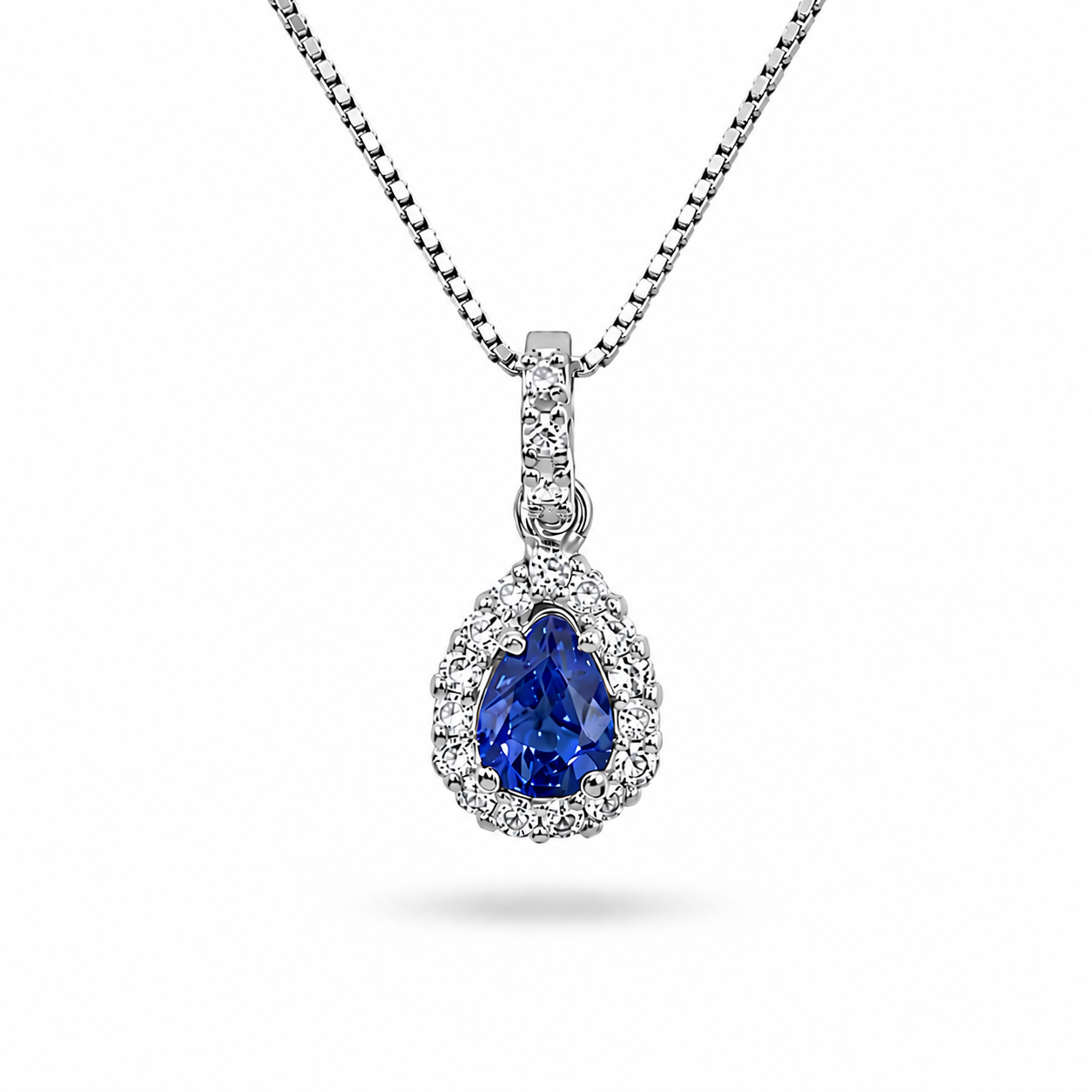 Collana Ciondolo Zaffiro Goccia Parure 0,62 ct
