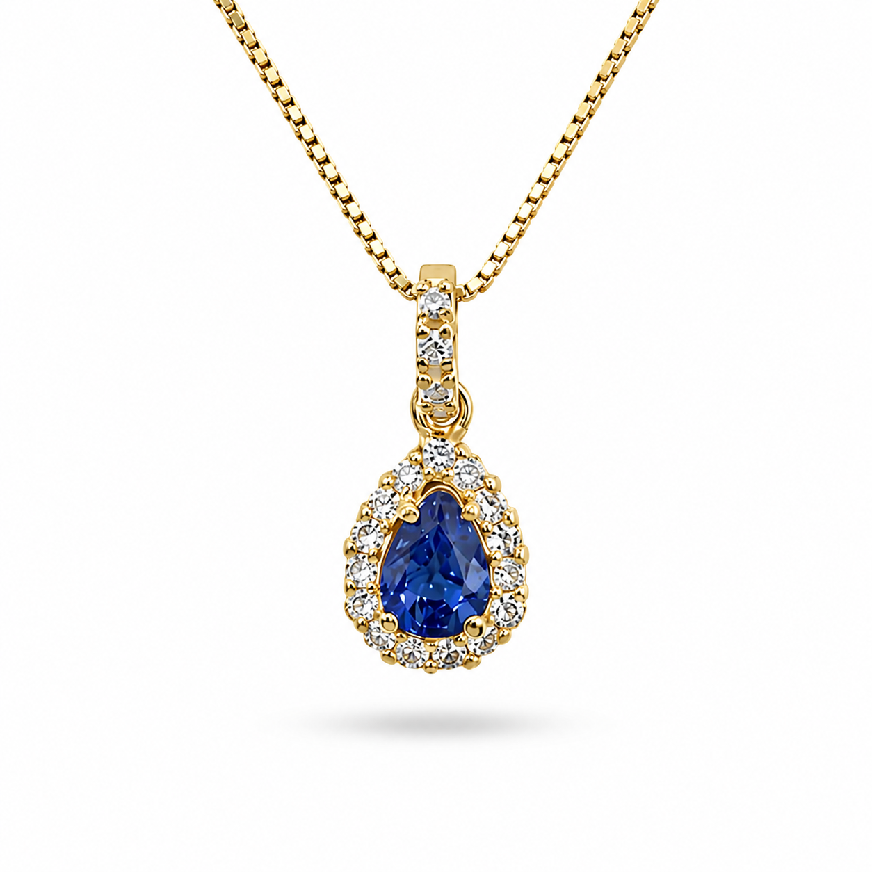 Collana Ciondolo Zaffiro Goccia Parure 0,62 ct