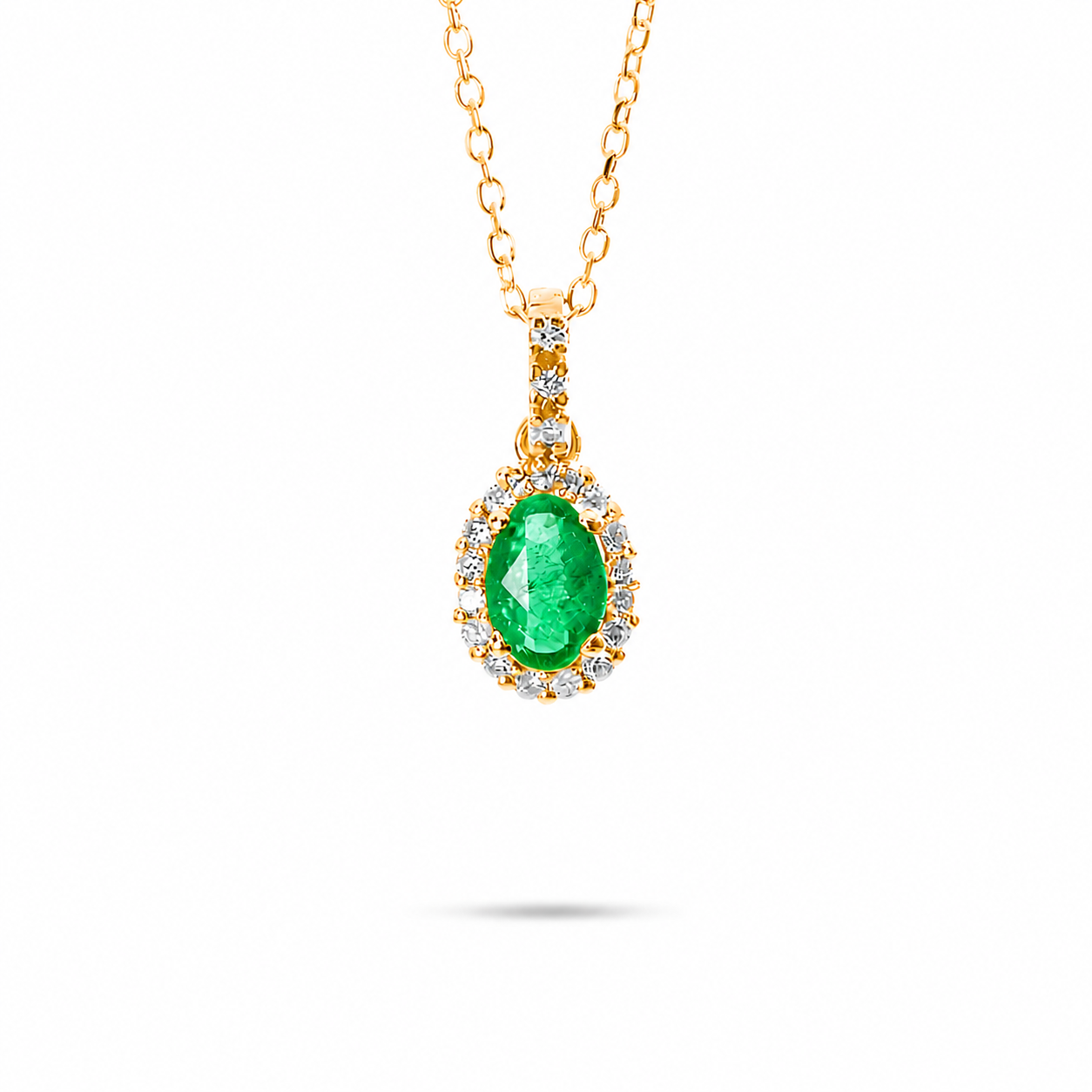 Collana Ciondolo Smeraldo Ovale Parure 0,67 ct