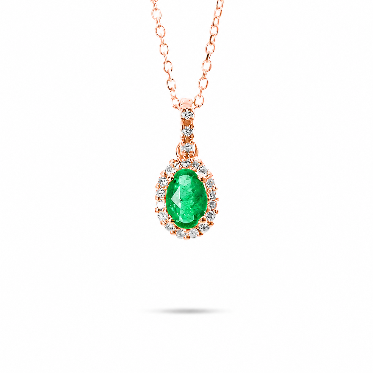 Collana Ciondolo Smeraldo Ovale Parure 0,67 ct